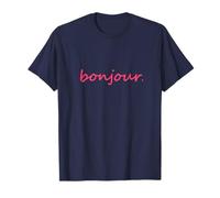 Motif Bonjour Adulte Rose T-Shirt