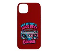 Motif Boombox rétro Life Without A Good Beat is Boring Coque pour iPhone 14 Plus