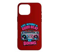 Motif Boombox rétro Life Without A Good Beat is Boring Coque pour iPhone 16 Pro Max