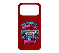 Motif Boombox rétro Life Without A Good Beat is Boring Coque pour iPhone 17 Pro Max