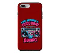 Motif Boombox rétro Life Without A Good Beat is Boring Coque pour iPhone 7 Plus/8 Plus