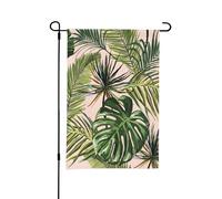 Motif botanique abstrait avec une plante nuageuse en forme de lune,Drapeau de jardin décoratif double face pour intérieur et extérieur, 30 x 45 cm