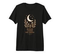 Motif botanique céleste Bloom Under The Moon T-Shirt Haut de Gamme