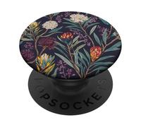 Motif botanique Tropical foncé PopSockets PopGrip Adhésif