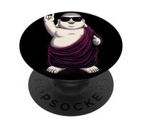 Motif Bouddha Moine Rock on Chill Style rétro Humour PopSockets PopGrip Adhésif