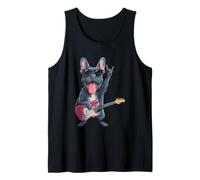Motif Bouledogue français Amusant Rockstar Dog Music Lover Débardeur