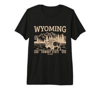 Motif Buffle Vintage Wyoming State Pride T-Shirt Haut de Gamme