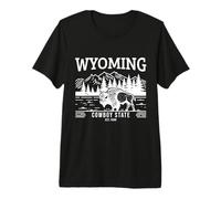 Motif Buffle Vintage Wyoming State Pride T-Shirt Haut de Gamme