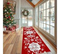 Motif Cachemire Fleur Tapis de Sol de Cuisine Bohême Lotus Paillasson d'Entrée Antidérapant Abstrait Pivoine Tapis de Couloir Long Absorbant et Décoratif pour Devant Evier et Chambre