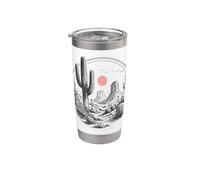 Motif cactus du sud-ouest du désert Gobelet isotherme en acier inoxydable double paroi