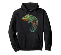 Motif caméléon Animal Mandala œuvre d'art caméléon Sweat à Capuche