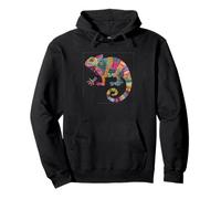 Motif caméléon patchwork vibrant Sweat à Capuche