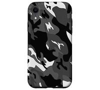 Motif camouflage militaire noir et blanc Coque pour iPhone XR
