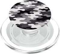 Motif Camouflage Urbain Noir Blanc Gris Minimaliste Camouflage PopSockets PopGrip pour MagSafe
