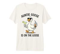 Motif Canard Auntie Goose is on Loose Fun Summer Vibes T-Shirt Haut de Gamme
