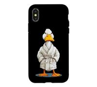 Motif Canard Grincheux en Peignoir Coque pour iPhone X/XS