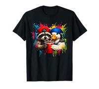 Motif Canard Raton Laveur écoutant Le Jeu T-Shirt