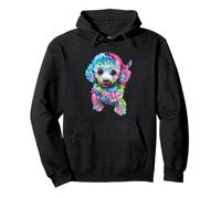 Motif caniche coloré et rétro arc-en-ciel Sweat à Capuche