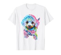 Motif caniche coloré et rétro arc-en-ciel T-Shirt
