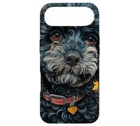 Motif Caniche Noir cœur et Fleurs Coque pour iPhone Air