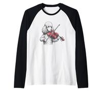 Motif Caniche Vintage Jouant du Violon Manche Raglan