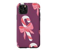 Motif Canne à Sucre d'orge Rose et Blanc, nœud Rose Coque pour iPhone 11 Pro