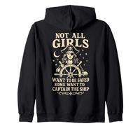 Motif Capitaine Pirate « Not All Girls Want to Be Saved » Sweat à Capuche