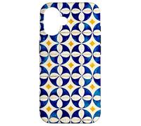 Motif Carreaux Portugal Lisbonne Bleu/Blanc/Jaune Coque pour iPhone 16