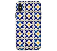 Motif Carreaux Portugal Lisbonne Bleu/Blanc/Jaune Coque pour iPhone X/XS
