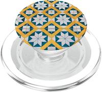 Motif Carreaux Portugal Lisbonne Bleu/Blanc/Jaune PopSockets PopGrip pour MagSafe