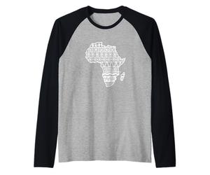 Motif Carte de Contour de l'Afrique Manche Raglan