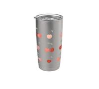 Motif cerises rouges Esthétiques Cerises Tendance Fruit d'été Gobelet isotherme en acier inoxydable double paroi