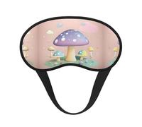 Motif champignon de dessin animé C'est un masque pour les yeux à bord noir. Le masque doux pour les yeux peut améliorer la qualité du sommeil et est adapté pour l'intérieur, l'extérieur et les voyages
