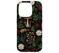Motif Champignon Marguerite botanique Cottagecore Coque pour iPhone 14 Pro