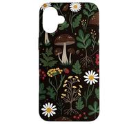 Motif Champignon Marguerite botanique Cottagecore Coque pour iPhone 16 Plus