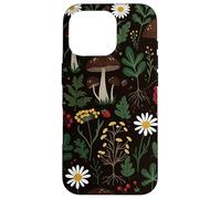 Motif Champignon Marguerite botanique Cottagecore Coque pour iPhone 16 Pro