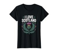 Motif Chardon écossais « I Love Scotland » T-Shirt Graphique avec Valeur