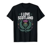 Motif Chardon écossais « I Love Scotland » T-Shirt Graphique avec Valeur