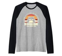 Motif Chat Amusant avec Citation « Your Little Ray of Sarcastic Sunshine » Manche Raglan