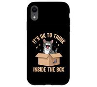 Motif Chat Amusant « It's OK to Think Inside The Box » Coque pour iPhone XR