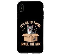 Motif Chat Amusant « It's OK to Think Inside The Box » Coque pour iPhone XS Max