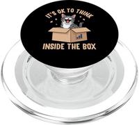 Motif Chat Amusant « It's OK to Think Inside The Box » PopSockets PopGrip pour MagSafe