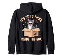 Motif Chat Amusant « It's OK to Think Inside The Box » Sweat à Capuche