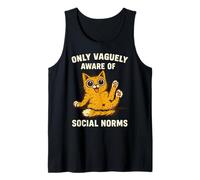Motif chat amusant seulement vaguement conscient des normes sociales Débardeur