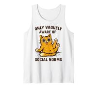 Motif chat amusant seulement vaguement conscient des normes sociales Débardeur