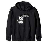 Motif Chat Amusant « Where Am I and How Can I Leave » Sweat à Capuche