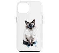 Motif Chat aux Yeux Bleus Coque pour iPhone 13