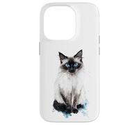 Motif Chat aux Yeux Bleus Coque pour iPhone 14 Pro