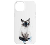 Motif Chat aux Yeux Bleus Coque pour iPhone 15 Plus