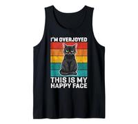 Motif Chat avec Inscription « I'm Overjoyed This is My Happy Face » Débardeur